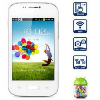 Mini S4 Android 4.2 Smartphone with 4 inch HVGA Screen SMDK4x12 1GHz WiFi Bluetooth Dual Cameras (White)