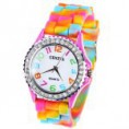 Ginebra reloj de las mujeres 12 horas árabe Marcas Número del dial redondo del silicio correa de reloj (colores) » Relojes para mujer 